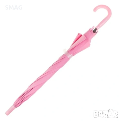 Автоматичен детски розов чадър - бастун, 66см_1242368, снимка 2 - Чадъри - 54298394