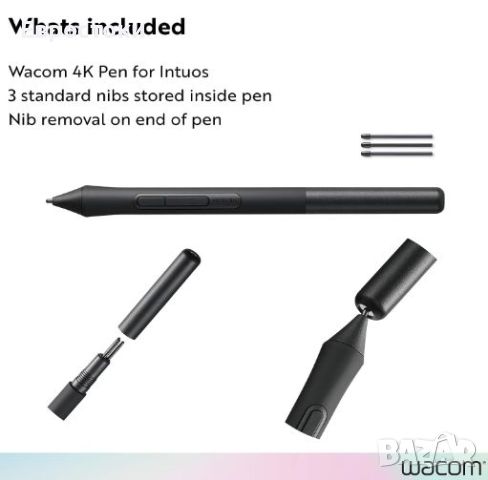 Стилус Wacom 4K Pen за Intuos, електронна писалка за графичен таблет Wacom Intuos, 4096 нива , снимка 3 - Таблети - 46144817