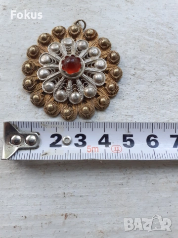 Възрожденски сребърен накит сачан живачна позлата, снимка 3 - Антикварни и старинни предмети - 53410259