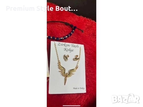 комплект колие и обеци от медицинска стомана 