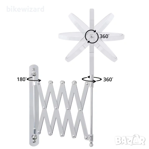 BELLE VOUS Хромирано стенно разтегателно огледало за баня с 3-кратно увеличение двустранно 360° НОВО, снимка 3 - Други - 53639586