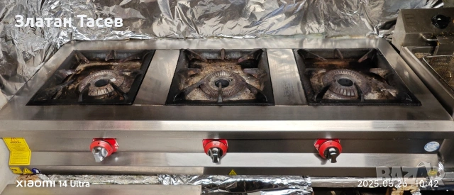 Троен газов котлон за големи съдове