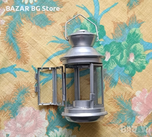 Декоративен метален фенер за свещ със стъклени панели. Нов., снимка 2 - Декорация за дома - 53939300