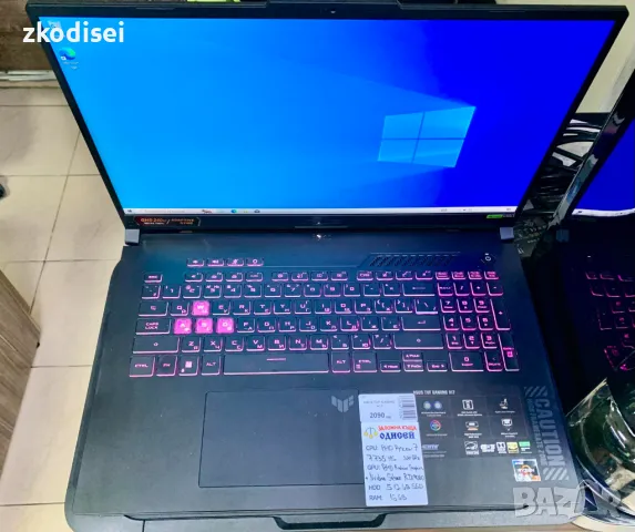 Геймърски лаптоп ASUS TUF GAMING A17 /FA-707-LL021/, снимка 2 - Лаптопи за дома - 48203828