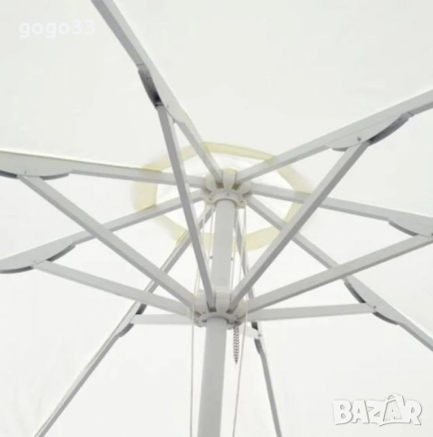 Усилен Плажен чадър – 250 см, бял, без стойка NS6352 "ултра високо качество", снимка 5 - Градински мебели, декорация  - 49908273