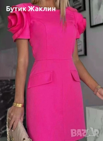 Дамска елегантна рокля с ефектни ръкави , снимка 4 - Рокли - 53990074