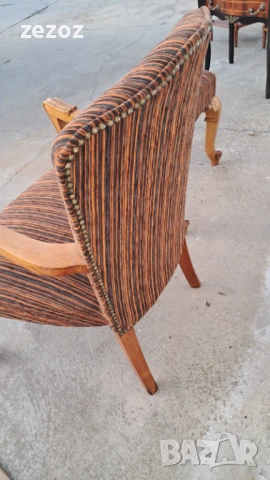 Кресло винтидж с табуретка, снимка 7 - Дивани и мека мебел - 53720651