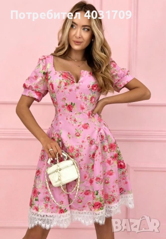 Дамска рокля с флорали , снимка 4 - Рокли - 54126560