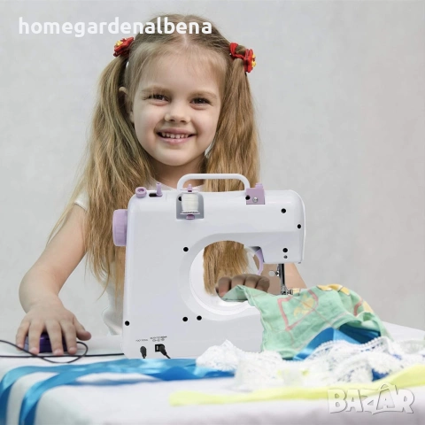 Мини шевна машина 12 вида шева – зигзаг, цип, копчета, вградена светлина, 12м гаранция, снимка 4 - Шевни машини - 54108869