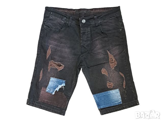 Мъжки дънкови къси панталони - черни | ПРОМОЦИЯ, снимка 1 - Къси панталони - 46010743