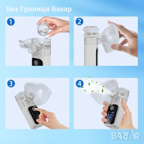 Нов Безшумен инхалатор небулайзер за домашна и пътна употреба деца и възрастни, снимка 5 - Други - 54133361