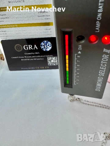 Сребърно колие с мойсанит (Диамант) 1 карат, снимка 12 - Колиета, медальони, синджири - 52371028