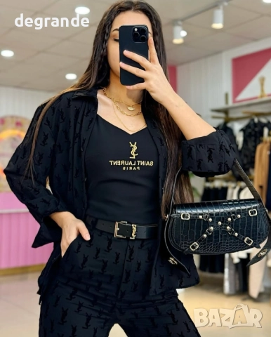 ВИДЕО НА МОДЕЛА Дамски комплект от 4 части Saint Laurent, снимка 3 - Комплекти - 50509628