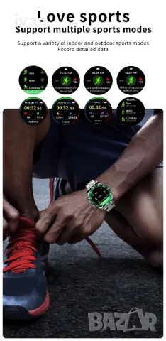 елегантен смарт часовник с блутут отговор , пулс метър, стоманен, водоустойчив, снимка 6 - Смарт часовници - 50219582