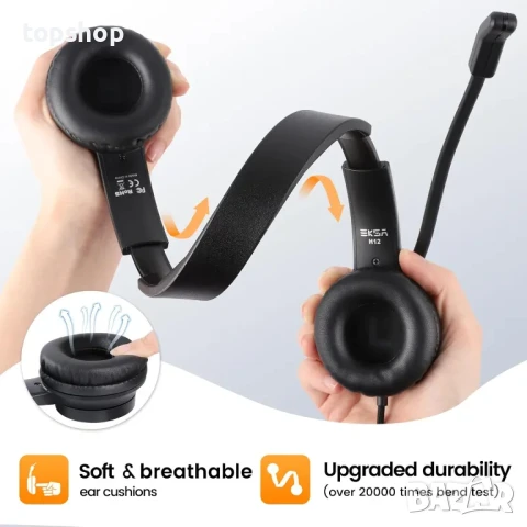 Слушалки с микрофон за PC или лаптоп, 3,5 мм кабелни слушалки, шумопотискащи, снимка 3 - Слушалки и портативни колонки - 50501462