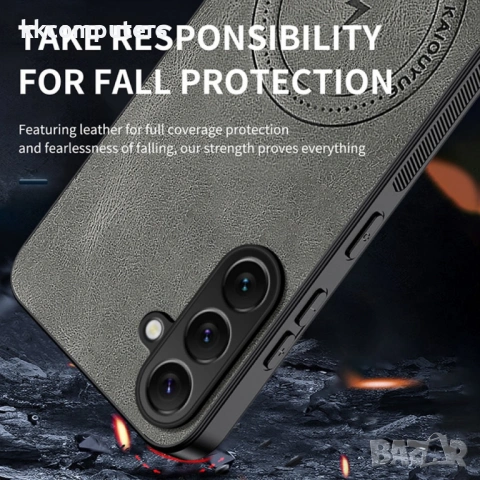 WANLONFENG SD Магнитен Калъф за Samsung Galaxy A57 5G - PC+TPU, Nappa текстура, 2 стъкла, 4 цвята, снимка 7 - Калъфи, кейсове - 53973808