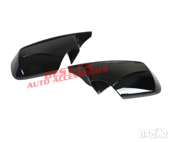 Капаци огледала със щипки черен пиано лак Batman подходящи за BMW E46, снимка 5 - Аксесоари и консумативи - 52635845