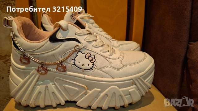 Hello Kitty Bershka дамски кожени маратонки 40 номер 