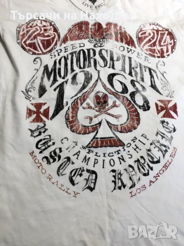 Оригинална мъжка тениска Affliction Motor SPirit White M Medium