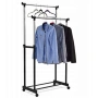 Двойна стойка за дрехи на колела - лесно преместване и повече място за дрехи, снимка 4