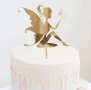 Фея с пеперуда златист акрилен топер за декорация на торта , снимка 2