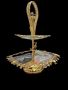 Луксозна двуетажна декорация в златисто със стъклени основи, снимка 1 - Аксесоари за кухня - 45448804