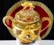 Захарница японски порцелан Satsuma,Дракон,злато,600 мл. , снимка 6