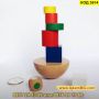Монтесори Кула от геометрични блокчета за баланс изработени от дърво - КОД 3614, снимка 1