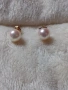 Златни обеци с перли 9 мм., снимка 2