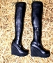 Елегантни и супер удобни ботуши-чизми от еластична еко кожа ,на олекотена платформа. N:36 / НОВИ , снимка 1