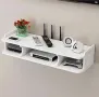 Стенен ТВ рафт с 3 отделения – бял, 60 см, снимка 3