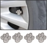 Капачки за автомобилни вентили с кристали лапичка, 4 броя, снимка 1