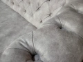 Кремав диван от плат тройка Честърфийлд с функция сън, снимка 7