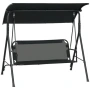 Градинска люлка със сенник – метална конструкция, 170×110×153 см, черна, снимка 12
