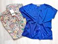 Нов цветен прекрасен панталон Zara & топ Mos Mosh в наситен син цвят , снимка 3