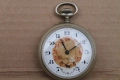 Джобен швейцарски часовник с порцеланов циферблат, снимка 1