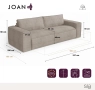 JOAN Express Разтегателен диван, кадифе - матрак Dunlopillo 160 см, снимка 6