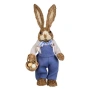 Декоративна великденска фигура Заек, Син гащеризон, 47см, снимка 2