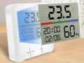 Термометър часовник LCD метеорологична станция с хигрометър, снимка 5