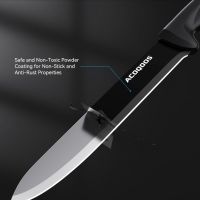 ACOQOOS Комплект ножове с блок, от неръждаема стомана от 10 части с вградена точилка, снимка 5 - Прибори за хранене, готвене и сервиране - 45633408