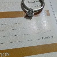 Сребърен пръстен 0.5 карата с мойсанит (диамант) Сертификат, снимка 10 - Пръстени - 45789133