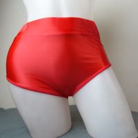 S червени супер лъскави дамски сатенени бикини/полубоксер, снимка 3 - Бельо - 45307291