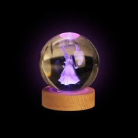 LED Светеща кристална топка/лампа, 3D сензорна - Ангел, снимка 3 - Настолни лампи - 45035048