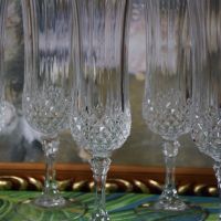 Чаши за вино и шампанско, френски оловен кристал, снимка 3 - Чаши - 45637139