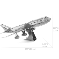 3D лазерно изрязан металeн пъзел Boeing747 - Направи си сам, снимка 2 - Карти за игра - 45021997