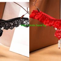 Стимулиращи еротични прашки с роза и перлени топчета - Код:1500, снимка 1 - Бельо - 45551571