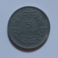 5 франка Франция 1949 Френска монета , снимка 3 - Нумизматика и бонистика - 45231672
