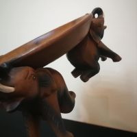 Купа върху три слона от тиково дърво, снимка 14 - Декорация за дома - 45837503