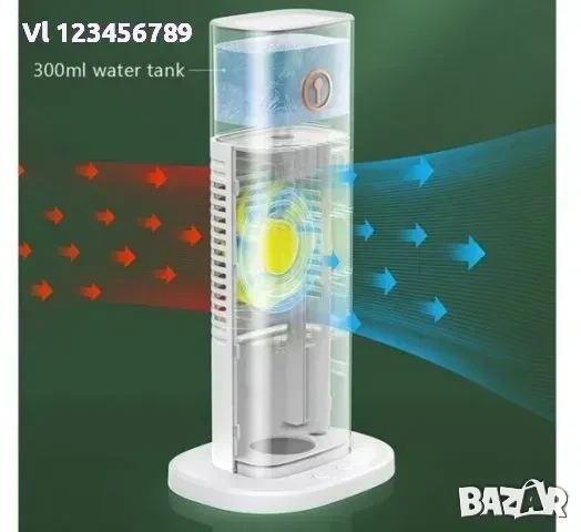 Настолен вентилатор D3 Air cooler 2в1, охлаждане с вода, снимка 1