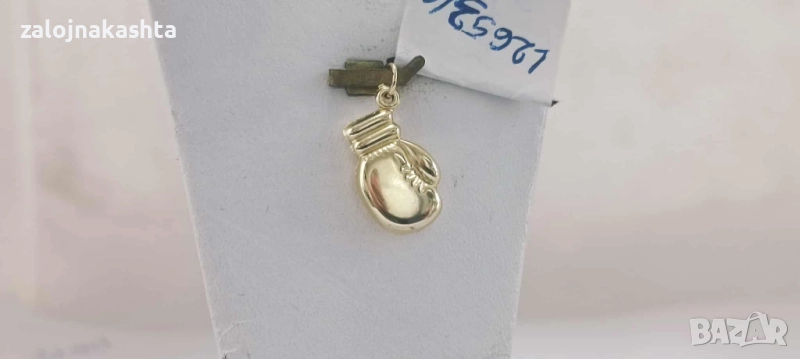 Нова Златна висулка боксова ръкавица-0,85гр/14кр, снимка 1